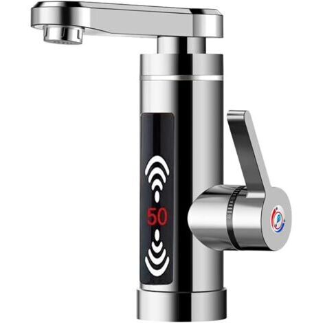 Robinet électrique LED avec chauffe-eau instantané sans réservoir - 3 kW, en acier inoxydable, robinet de cuisine (1/5)