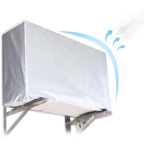 Housse de climatiseur, housse de climatiseur extérieur, écran en tissu argenté imperméable et anti-poussière (86 30 56 cm) [Classe énergétique A+++]