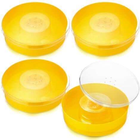 Abreuvoir rond en plastique pour ruches de 8 ou 10 cadres, pièces détachées pour ruches à abeilles, jaune. (1/5)