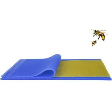 Moule à cire d'abeille en silicone souple pour l'apiculture, cire pour machine à cire d'abeille, feuilles de base, outil de pressage pour apiculteur (bleu) (1/5)
