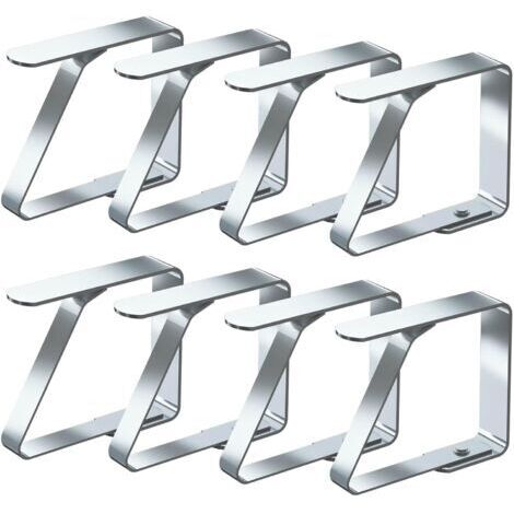 Lot de 8 pinces à nappe antidérapantes en acier inoxydable (8 cm x 7 cm) (1/5)