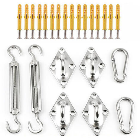 Kit de fixation pour auvent, crochet en S en acier inoxydable 304, ensemble de fixation M6 (1/5)