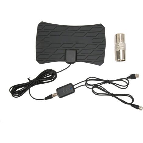 Antenne TV numérique HD intérieure/extérieure d'une portée de 480 km. Compatible avec les clés 4K et 1080p et tous les téléviseurs plus anciens. (Noire)