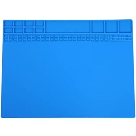 Tapis de réparation magnétique, tapis de réparation électronique magnétique en silicone anti-chaleur 500 °C/932 °F pour station de soudage (bleu foncé), accessoires de soudage (1/5)