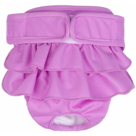 Couche lavable réutilisable pour chien femelle – Lot de 1 culotte hygiénique violette S, en tissu doux et absorbant (1/5)