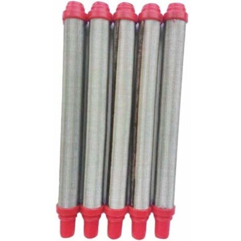 Filtres en maille inoxydable 304 pour pistolet peinture Airless – Lot de 5, rouge, 103 × 10,5 mm (1/4)