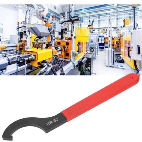 Clé à molette ER32 pour machine à graver – tête plate brillante, haute stabilité, mandrin + tige d’extension + écrou rotatif (1/5)