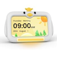 Affichage LED Réveil intelligent pour enfants avec veilleuse, réveil d'entraînement au sommeil mignon et horloge numérique électronique.
