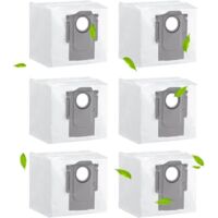 UlisemLot de 6 sacs à poussière pour Xiaomi Roborock S7 Maxv Ultra / Q7 Max / Q7 Max+ / S7 Pro Ultra / G10s / G10s Pro / Q5+, Accessoires de rechange 3 l Grande capacité