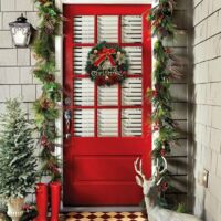 Lot De 2 Couronnes De Noël Artificielles à Suspendre Pour Porte D'entrée, Couronne De Noël En Rotin à L'envers, Décoration De Fête De Noël, Décoration