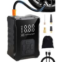Mini Compresseur à Air, Gonfleur Pneus Portatif Pompe a Velo Electrique avec Écran LCD Numérique et Lumière pour Moto Voiture Velo