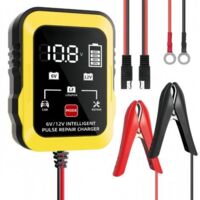 12V 6A JauneChargeur 6V/12V, chargeur de batterie de voiture, chargeur de batterie de moto, chargeur de batterie 12V 1,5A.