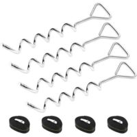4 Set Heavy Duty Trampoline Anchor Ground Pegs Tie Down Kit - Tied Pet Dog Fixed, Fit Trampolines Garden Camp Swings Shed
