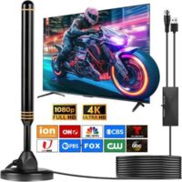 Antenne TV - Antenne TV intérieure, Antenne TV connectée intérieure, Antenne TV locale, Antenne numérique TV connectée intérieure, Antenne TV HD longue portée (plus de 640 km)
