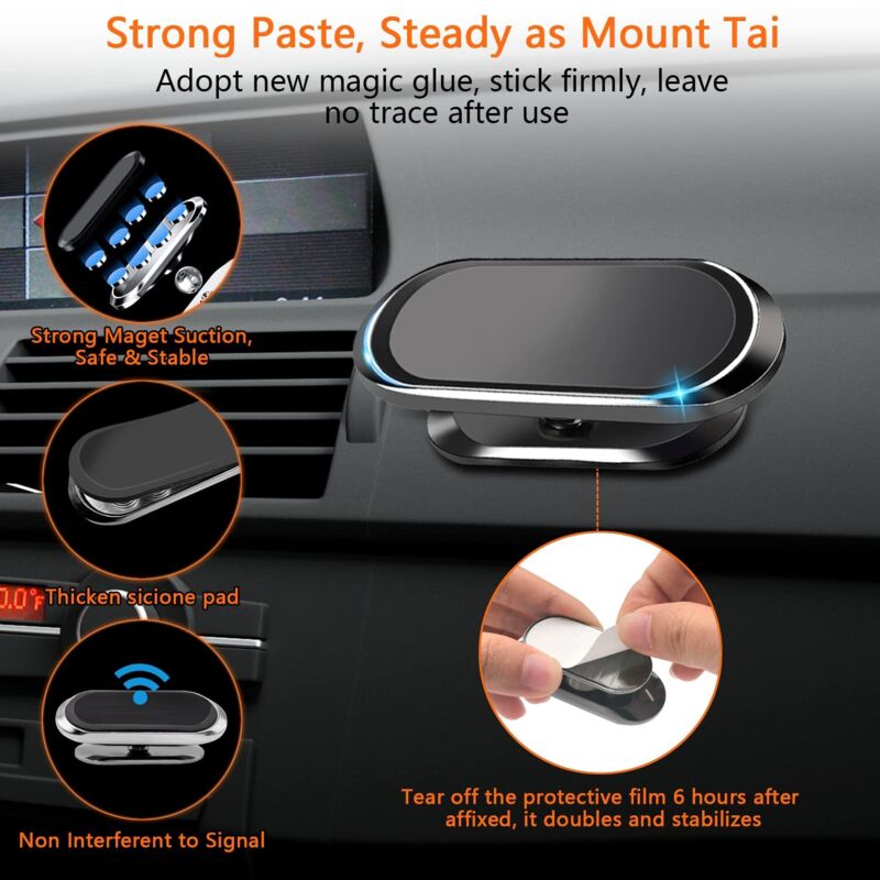 GuMosh Support Telephone Voiture Pour Tableau De Bord, Écran Tesla, [Bras Pliable En Alliage D'aluminium] Mag-Safe Porte Telephone Voiture, Support De Voiture Pour I-Phone 16 15 14 13 12 Series