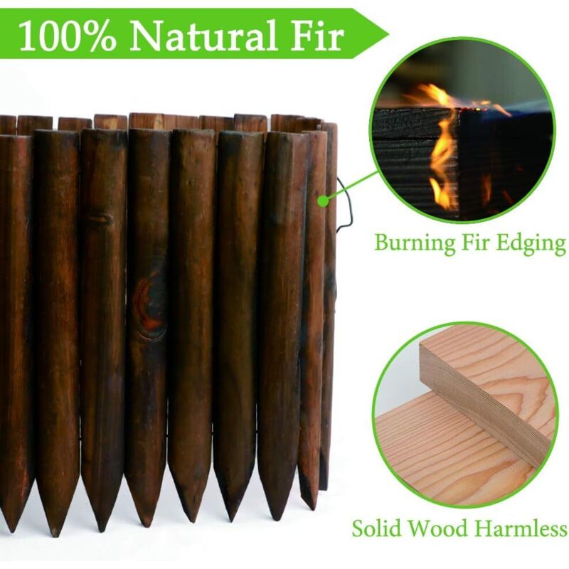 Lot De 4 Clôtures En Bois, Marron Foncé, 40 X 94 Cm Clôture Naturelle Imprégnée | Bordure Pour Parterre De Fleurs/potager · Clôture De Jardin Avant | Leroy Merlin