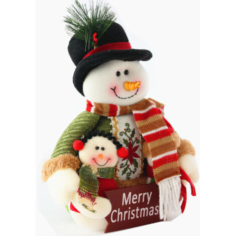 Poupée en peluche père noël et bonhomme de neige, décoration de scène de Table de fête à thème de noël, ornements traditionnels YMYNY (1/4)