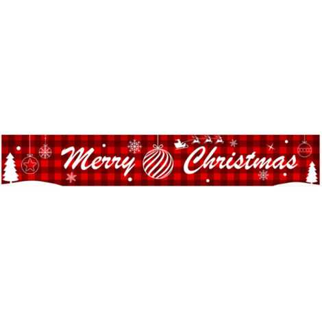 Grande bannière Joyeux Noël Décoration extérieure de Noël 120 "x 20" Énorme panneau de cour Ornement Jardin Maison Clôture Garage Cadeaux intérieurs YMYNY (1/2)