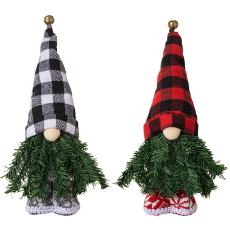 Paire de pendentifs de nains de Noël lumineux sans visage, poupées de Noël en peluche bien faites pour enfants ou tout-petits et adultes comme jouets ou décoration de chambre, 33 cm YMYNY (1/5)
