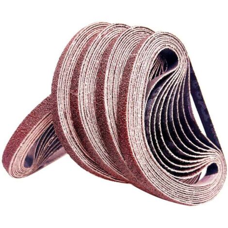 YMYNY Bande abrasive 10x330mm.Bande abrasive de polissage d'alumine, métal,du bois 6x40/80/120/180/320Ensemble de Bandes Abrasives,pour ponceuses à bande(30 pièces) (1/4)