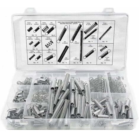 YMYNY Assortiment de Ressorts de Compression et de Rallonge, Ressort en Acier en métal Assortiment Matériel Kit, Assortisde Ressorts avec boîte de rangement,Tension Pression Ressorts, 200 Pcs/boîte (1/4)