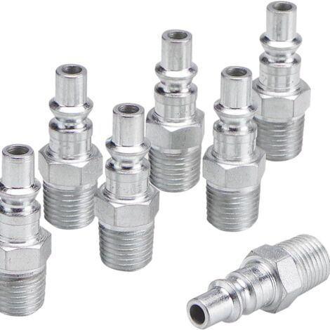 YMYNY 10 PCS Raccords de compresseur 1/4"BSP Raccord Rapide Pneumatique Européen (1/5)