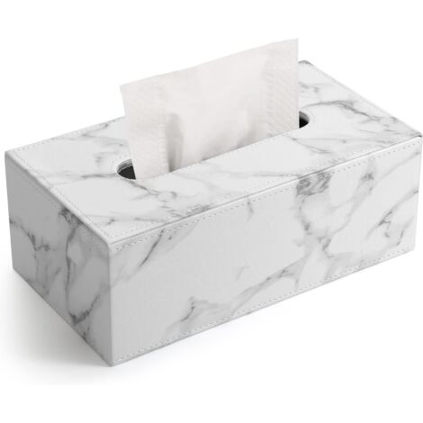 YMYNY Boîte à Mouchoirs en Marbre Rectangulaire avec Couvercle pour Rangement Ménager (Bl (1/5)