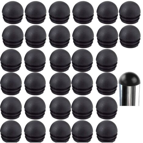 YMYNY Embout Bouchons pour Tube de Chaise de Rond Noirs Embout Entrant Rond pour Pied de Chaise Embout Pied de Chaise Caoutchouc Pied de Chaise Protection 32 Pièces (25mm) (1/4)