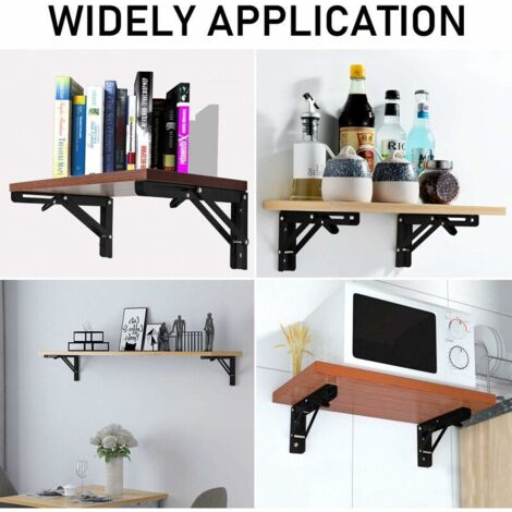 Support Console Rabattable Lot de 2 Equerre Etagere 400mm, Support Console Pliable, Acier ...