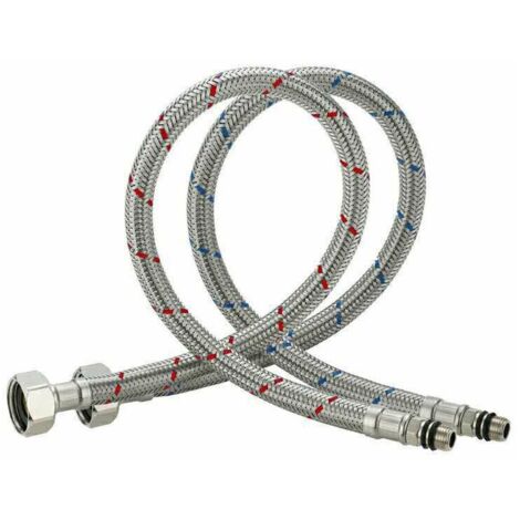 Tuyau de Raccordement Flexible Robinet en Acier Inoxydable pour Eau Chaude et Froide Mitigeur Robinet de Evier Cuisine 60cm (1/5)