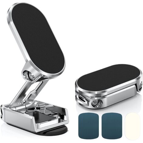 Support Téléphone Voiture Magnetique, Rotation Pliable, Porte Telephone Magnétique en Alliage Portable (1/4)