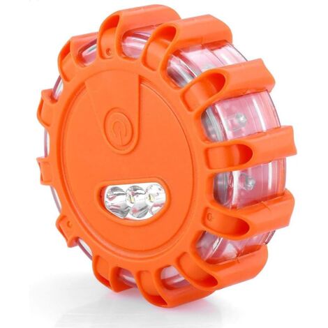 Voyant orange 15 LED, Feux de sécurité routière à 9 motifs clignotants, Éclairage de secours multifonctionnel (1/5)