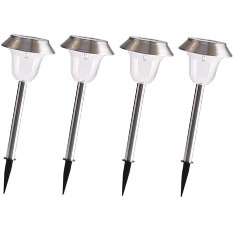 4 Pièces Lumières Solaires De Paysage Lumière D'Allée Décor De Jardin Lumière De Prise De Terre Lumière De Route Lampe De Pelouse (1/4)