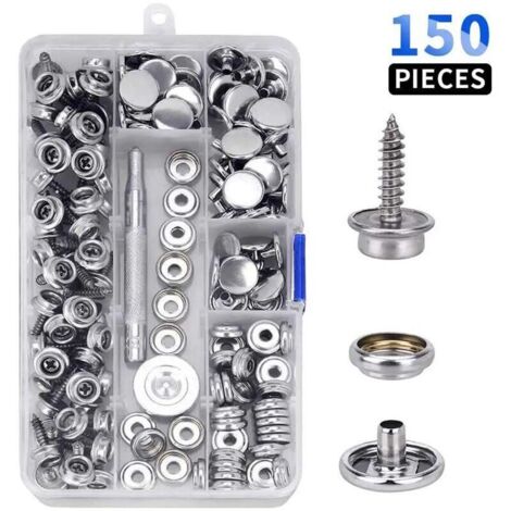 YMYNY Lot de 150 attaches à vis en acier inoxydable de 10 mm pour pont de bateau avec outil (1/5)