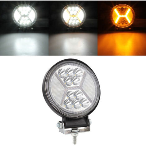 Cache Ambre Pour Phare LED Rond 7 Pouces AUXBEAM - Compatible Barre De Toit, Pare-chocs...