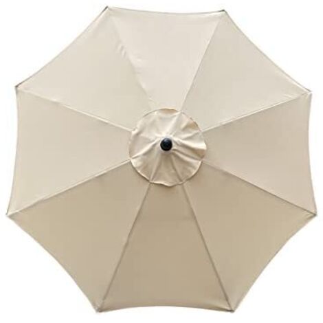 Housse de Rechange pour Parasol, 8 Baleines, 3 m, imperméable, Anti-UV, Tissu de Rechange, Beige (1/4)