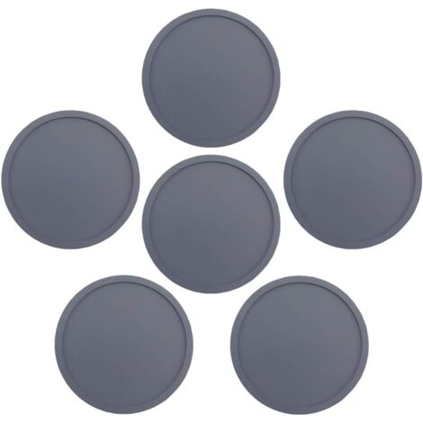 YMYNY Dessous de verre 6 pièces antidérapant en silicone lavable pour la maison et l'extérieur Gris (1/5)