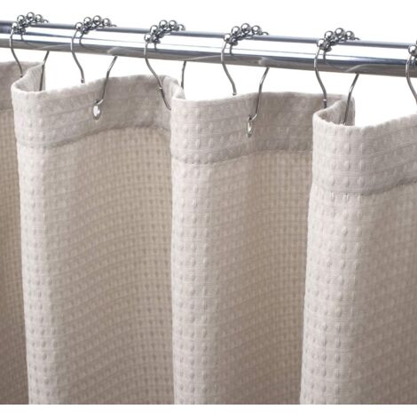 [JAMAIS UTILISÉ]Rideau de douche beige pour chambre à coucher, rideau de douche gaufré, 72 x 72 pouces, lavable en machine, rideau de douche d'hôtel, 230 g/m², nid d'abeille kaki très résistant (1/5)