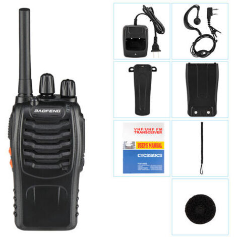 [JAMAIS UTILISÉ]Talkie-walkie ultra-longue durée de veille BF-888S 1500 mAh, norme européenne, noir, 1 pièce (1/4)