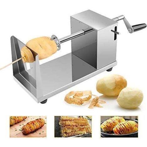 [JAMAIS UTILISÉ]Coupe-pommes de terre en acier inoxydable, trancheuse, coupe-frites, Twister, coupe-spirale de pommes de terre, durable, petits appareils en acier inoxydable pour la maison et les maga (1/5)