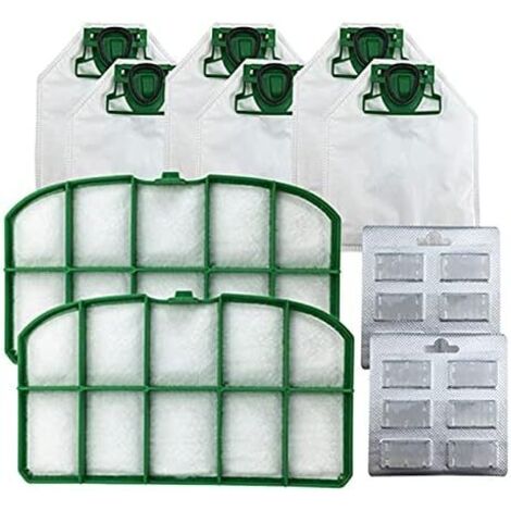 [JAMAIS UTILISÉ]Pack de 6 sacs à poussière + 2 filtres Hepa + 2 blocs parfumés pour aspirateur VK200 (couleur : vert) (1/5)