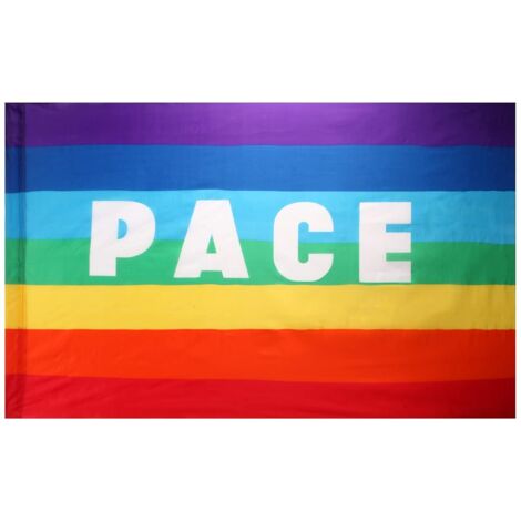 [JAMAIS UTILISÉ]Drapeau arc-en-ciel de décoration de jardin, drapeau de la paix, drapeau de jardin, drapeau arc-en-ciel avec PACE 90x150cm, drapeau arc-en-ciel pour