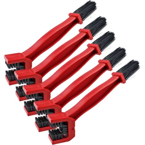 [JAMAIS UTILISÉ]Brosse de nettoyage pour moto, outil de nettoyage pour chaîne de vélo et pédalier (rouge) (1/5)