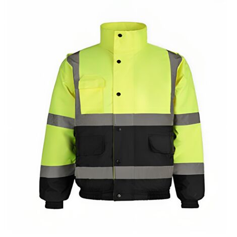 [JAMAIS UTILISÉ]Veste réfléchissante haute visibilité – 2 tons jaune fluo/bleu marine – Taille : XL (1/2)
