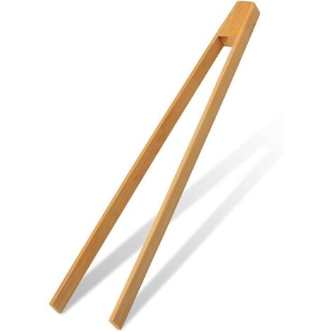 [JAMAIS UTILISÉ]Pince de cuisine en bambou, 30 cm, pince à grille-pain antiadhésive écologique pour la cuisson de toasts, de pain, de buffet de barbecue (1/5)