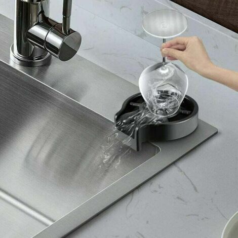 Rinceur De Verres Automatique HOMSFOU En Acier Inoxydable - Nettoyage Haute Pression Pour Tasses, Bouteilles Et Gobelets