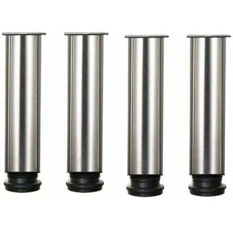 Aiperq – Lot de 4 pieds de meuble en acier inoxydable 304 – Hauteur réglable 250-265 mm – Ø50 mm pour canapés et tables