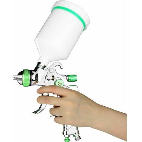 HVLP Professionnel Pistolet à Peinture 600cc avec 3 Buses 1,4mm 1,7mm 2,0mm, Pistolet pulvérisateur d'air à Alimentation par gravité HVLP Meubles de Voiture (1/5)