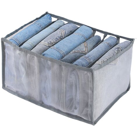 Boîte de Rangement pour Jeans,4 Pièces Organisateur de Garde-robe,Rangements Boîtes de Jeans,Boîte Séparation Maille Tiroir à Vêtements, pour Pantalons, Jeans, Pulls,T-Shirt,Pantalon,Chemises