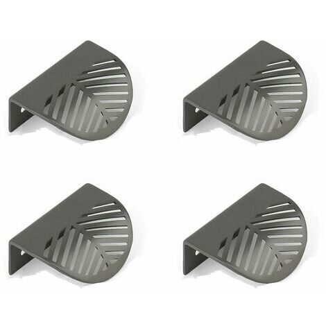 Lot de 4 poignées d'armoire en feuille en laiton noir poignées de meubles de cuisine tiroir unique poinçon gratuit en alliage de Zinc cuivre brossé
